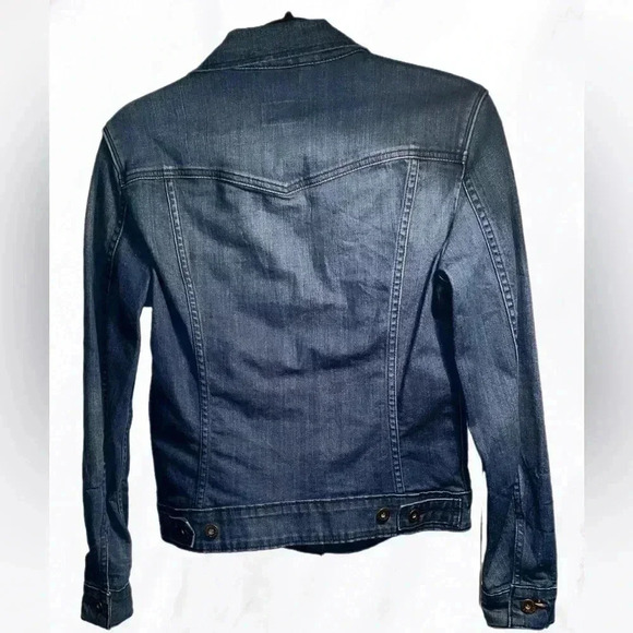 Levi’s Straus 4 pocket medium wash long sleeve slim  fit denim trucker jacket S - Picture 3 of 8
